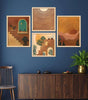 Boho Sunset Wall Art Set – Terracotta Abstract Sun & Stairs Canvas Prints | Minimalist Modern Home Décor for Living Room, Bedroom & Office | Handmade in India ( 36X24 Inches ) (BLACKLUXE CRAFTS) - BLACKLUXECRAFTS