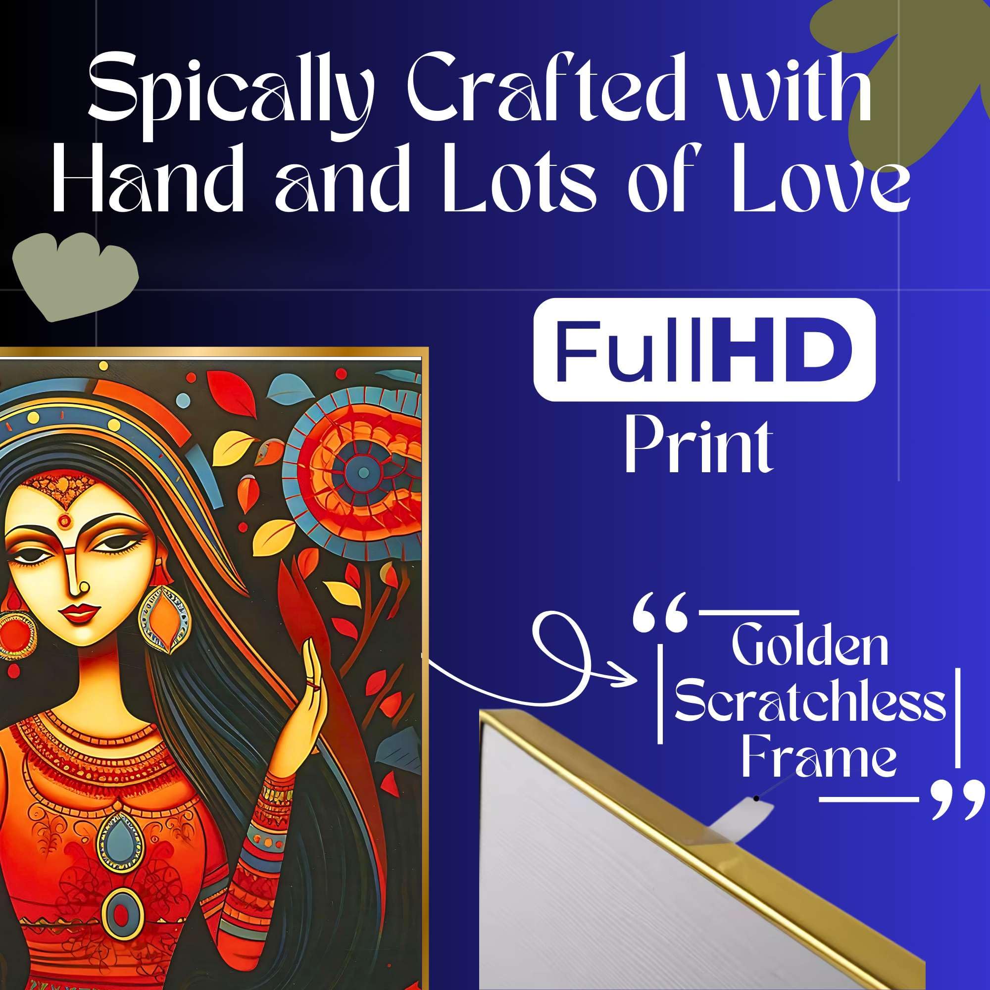 BLACKLUXE LIFESTYLE LTD Set of Six Wall Paintings for Wall Dacoration Golden Framed Wall Paintings for Living Room & Bedroom Wall Art for Home Decoration & Office Wall Décor - BLACKLUXECRAFTS