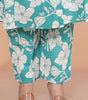 Women's Cotton Floral Printed Mandarin Collar A-Line Kurti with Pant (Sky Blue) (BLACKLUXE CRAFTS) - BLACKLUXECRAFTS
