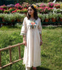 Cream Cotton Embroidered Kurta Set – Handcrafted Floral Ethnic Wear for Women with Pants
 (BLACKLUXE CRAFTS) - BLACKLUXECRAFTS