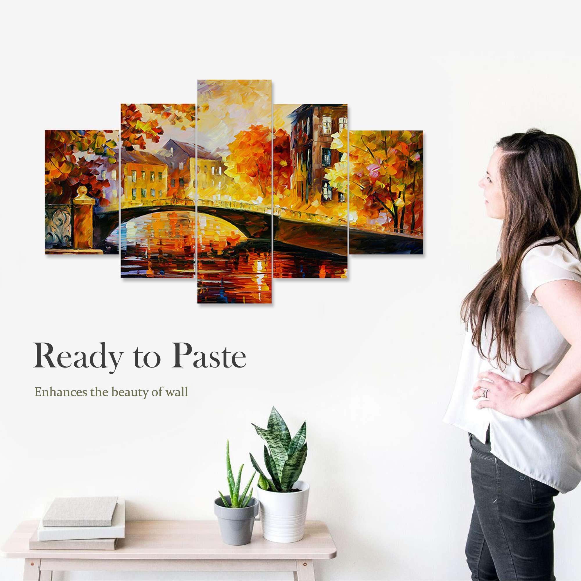 BLACKLUXE LIFESTYLE LTD Set of Five MDF Framed 3D Wall Painting for Home Decoration, Big Size Painting for Living Room, Bedroom (17x30 inches) WE 44 - BLACKLUXECRAFTS
