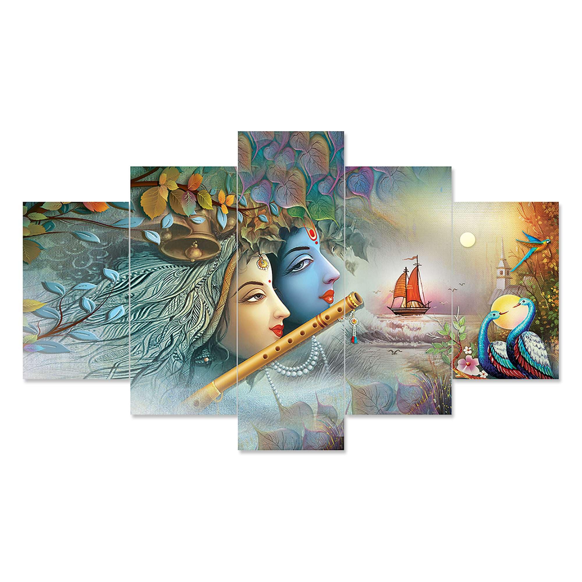 BLACKLUXE LIFESTYLE LTD Set of Five MDF Framed 3D Wall Painting for Home Decoration, Big Size Painting for Living Room, Bedroom (17x30 inches) WE 12 - BLACKLUXECRAFTS