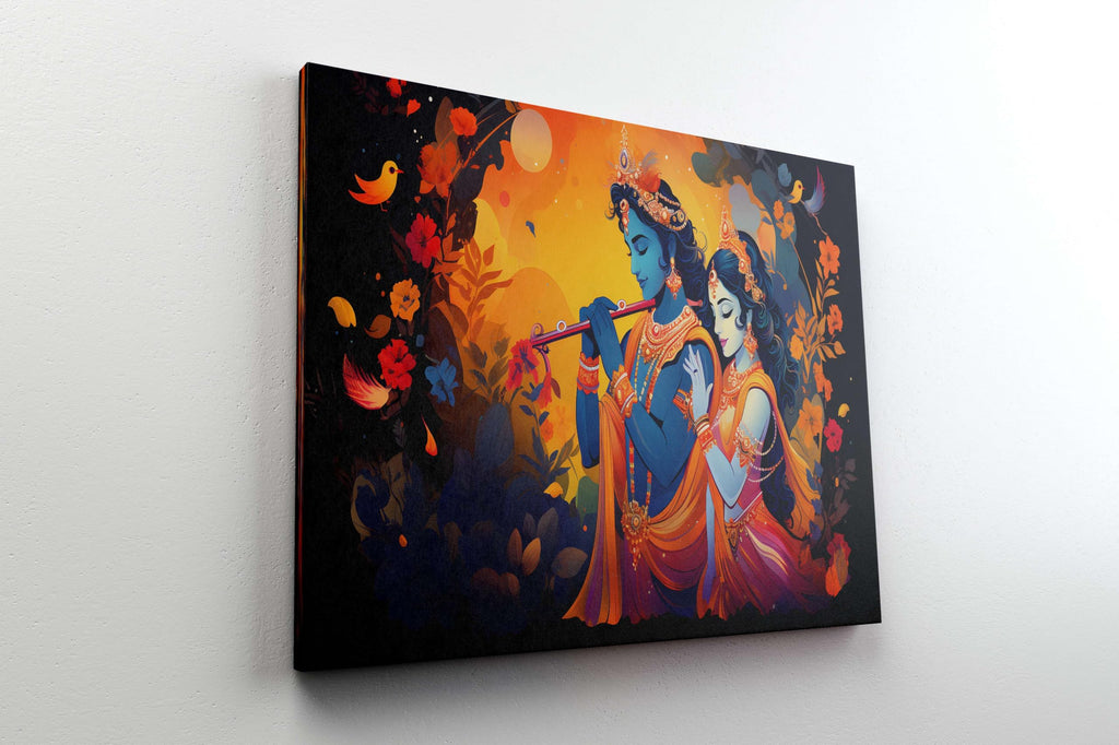 BLACKLUXE LIFESTYLE LTD Radha Krishna Paintings For Wall Decoration With Frame Canvas Painting For Living Room Bedroom Home Office & Hotels - BLACKLUXECRAFTS