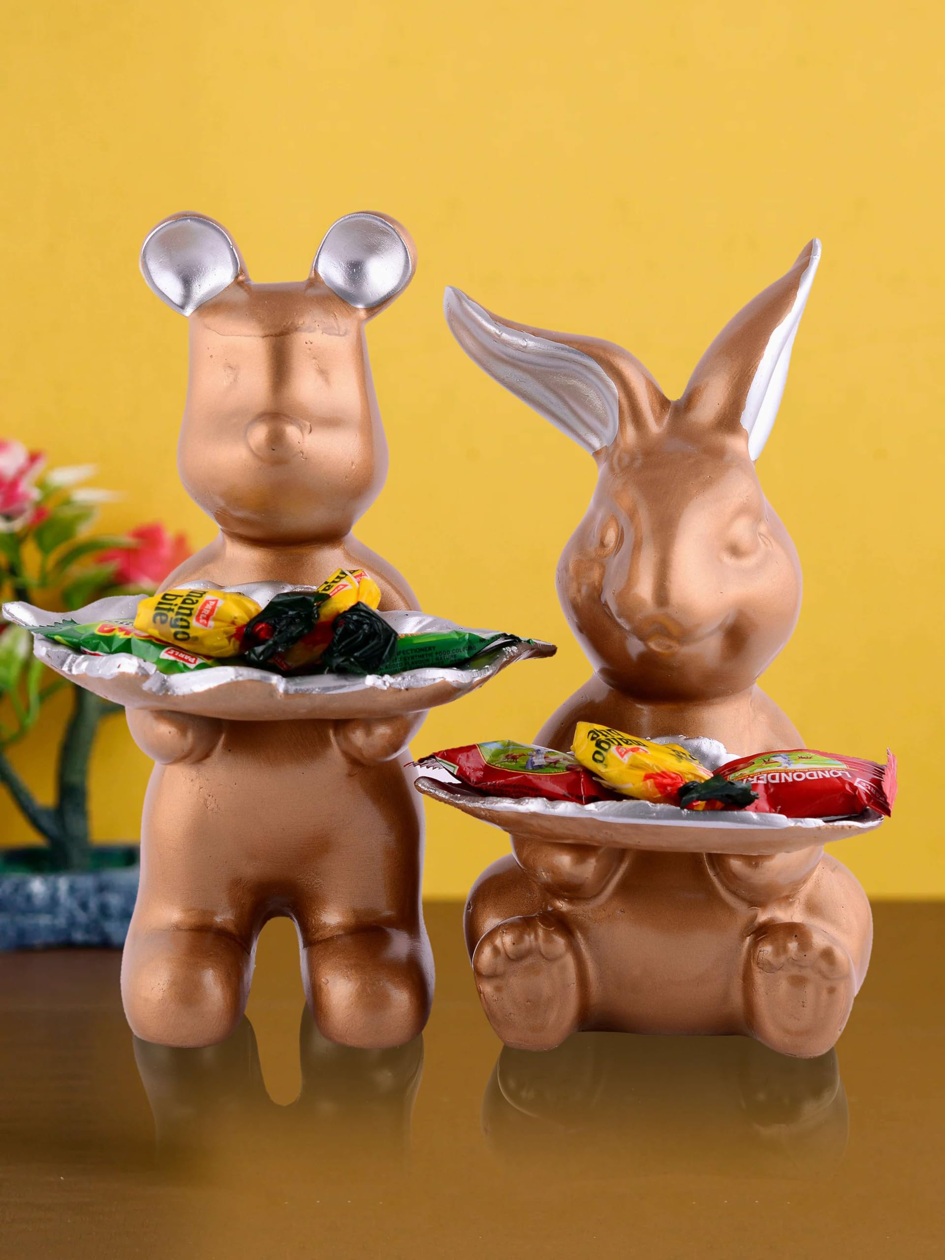 Cute Animal Candy Holder Set – Decorative Bunny & Bear Figurine Bowls for Sweets, Snacks & Chocolate | Resin Tabletop Décor for Home & Kids Room
(13 cm) (BLACKLUXE CRAFTS) - BLACKLUXECRAFTS