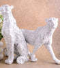 Handmade White Leopard Figurines Set – Elegant Resin Cheetah Statues with Carved Patterns for Luxury Home Décor Set Of Two (BLACKLUXE CRAFTS) - BLACKLUXECRAFTS