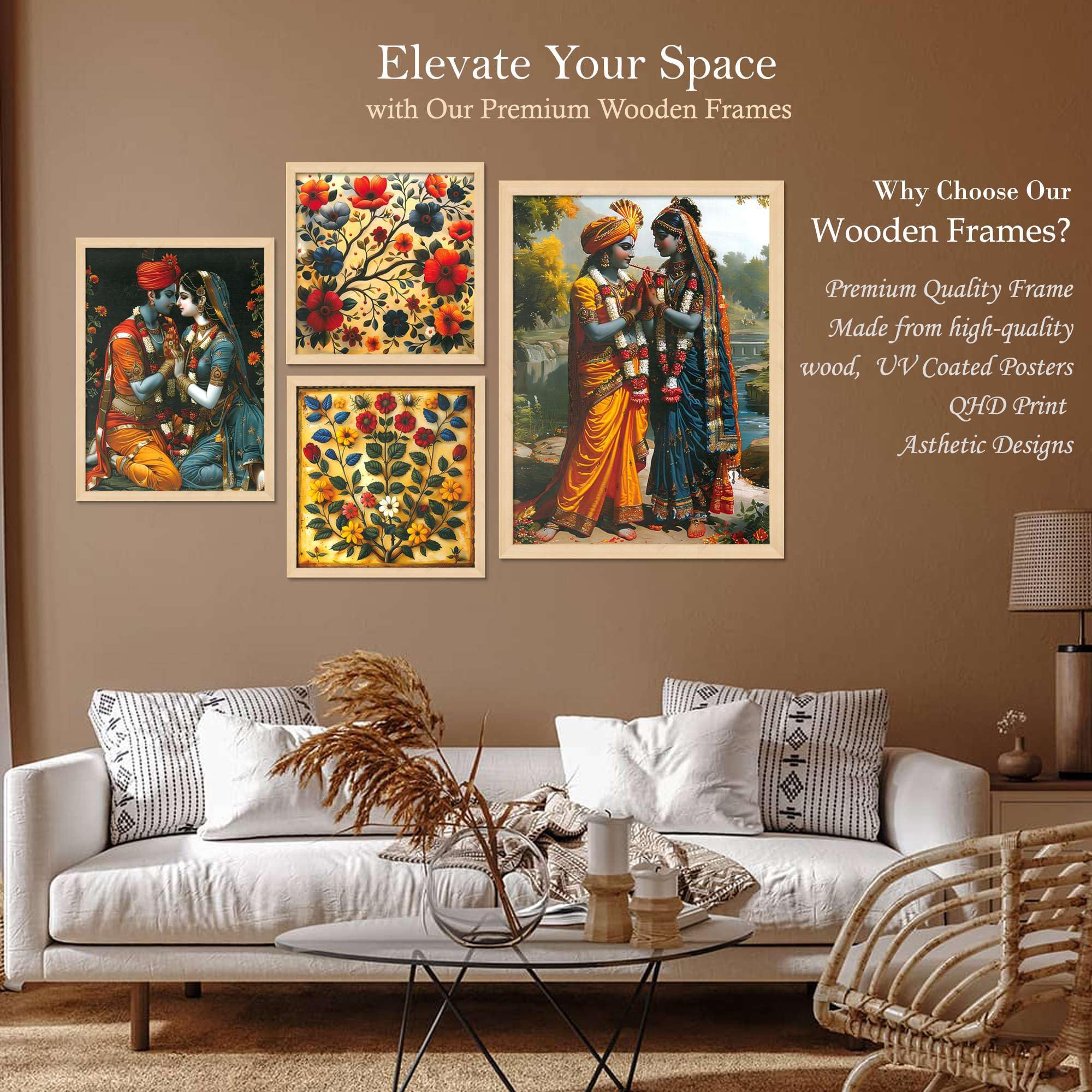 Radha Krishna Wall Art Set – Traditional Indian Spiritual Canvas Paintings | Hindu God Home Decor for Living Room, Bedroom & Office – Handmade in India
( 36X24 Inches ) (BLACKLUXE CRAFTS) - BLACKLUXECRAFTS