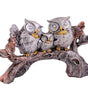 Silver Owl Family Figurine on Tree Branch – Handcrafted Resin Owl Sculpture for Home Décor & Gift (BLACKLUXE CRAFTS) - BLACKLUXECRAFTS