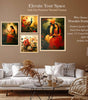 Royal Indian Wall Art Set – Peacock, Floral & Couple Paintings | Traditional Handmade Canvas Prints for Home & Office Decor | Luxury Wall Decoration, Made in India ( 36X24 Inches ) (BLACKLUXE CRAFTS) - BLACKLUXECRAFTS