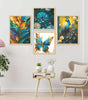 Peacock, Butterfly & Tropical Leaf Wall Art Set – Luxury Teal & Gold Floral Canvas Prints for Living Room, Bedroom & Office | Handmade Décor from India
( 36X24 Inches ) (BLACKLUXE CRAFTS) - BLACKLUXECRAFTS