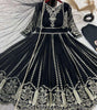 Women's Faux Georgette Embroidered Sequence Work Anarkali Kurti Gown with Net Dupatta (BLACKLUXE CRAFTS) - BLACKLUXECRAFTS