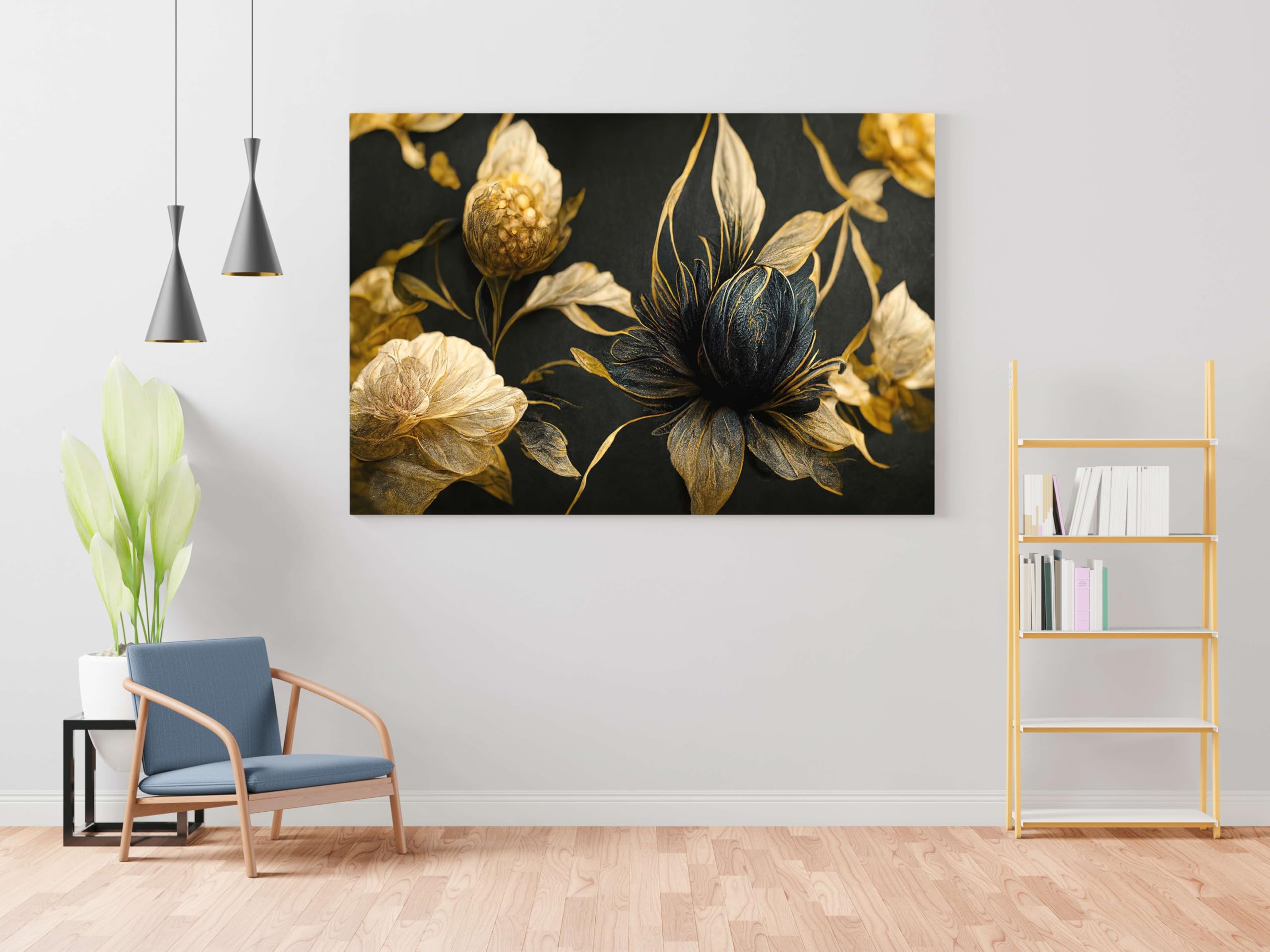 BLACKLUXE LIFESTYLE LTD Flower Paintings For Wall Decoration With Frame Canvas Painting For Living Room Bedroom Home Office & Hotels - BLACKLUXECRAFTS