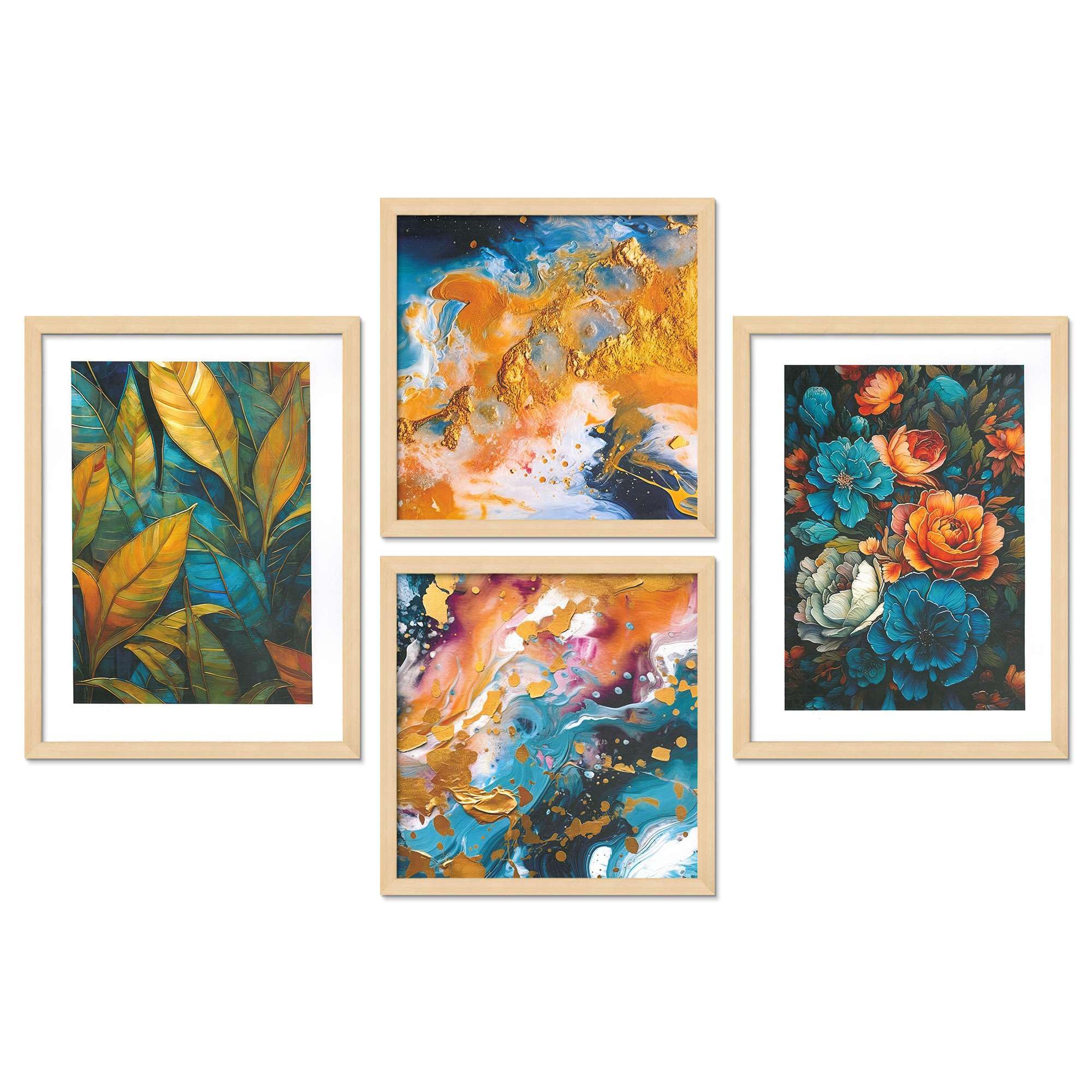 Modern Abstract & Floral Wall Art Set of 4 | Framed Canvas Prints for Living Room, Bedroom & Office Decor | Luxury Home Decoration
( 36X24 Inches ) (BLACKLUXE CRAFTS) - BLACKLUXECRAFTS