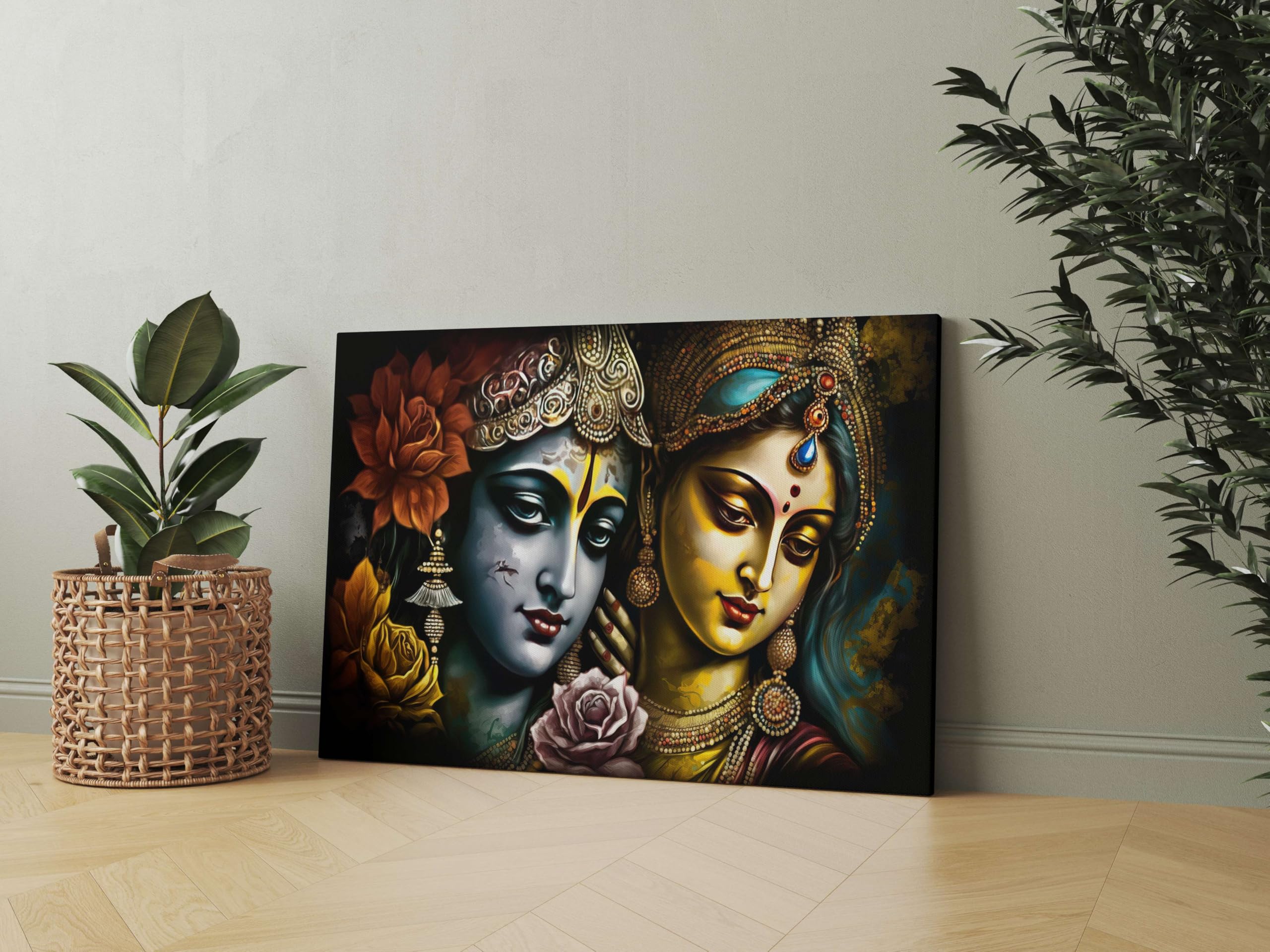 BLACKLUXE LIFESTYLE LTD Radha Krishna Paintings For Wall Decoration With Frame Canvas Painting For Living Room Bedroom Home Office & Hotels - BLACKLUXECRAFTS