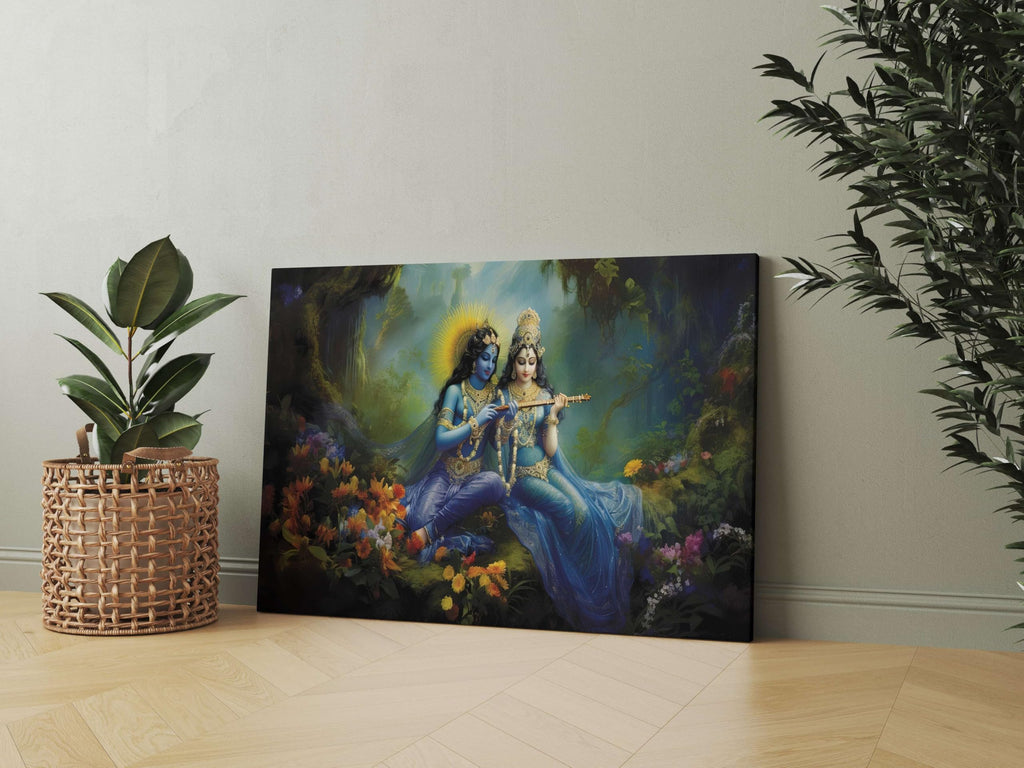 BLACKLUXE LIFESTYLE LTD Radha Krishna Paintings For Wall Decoration With Frame Canvas Painting For Living Room Bedroom Home Office & Hotels - BLACKLUXECRAFTS