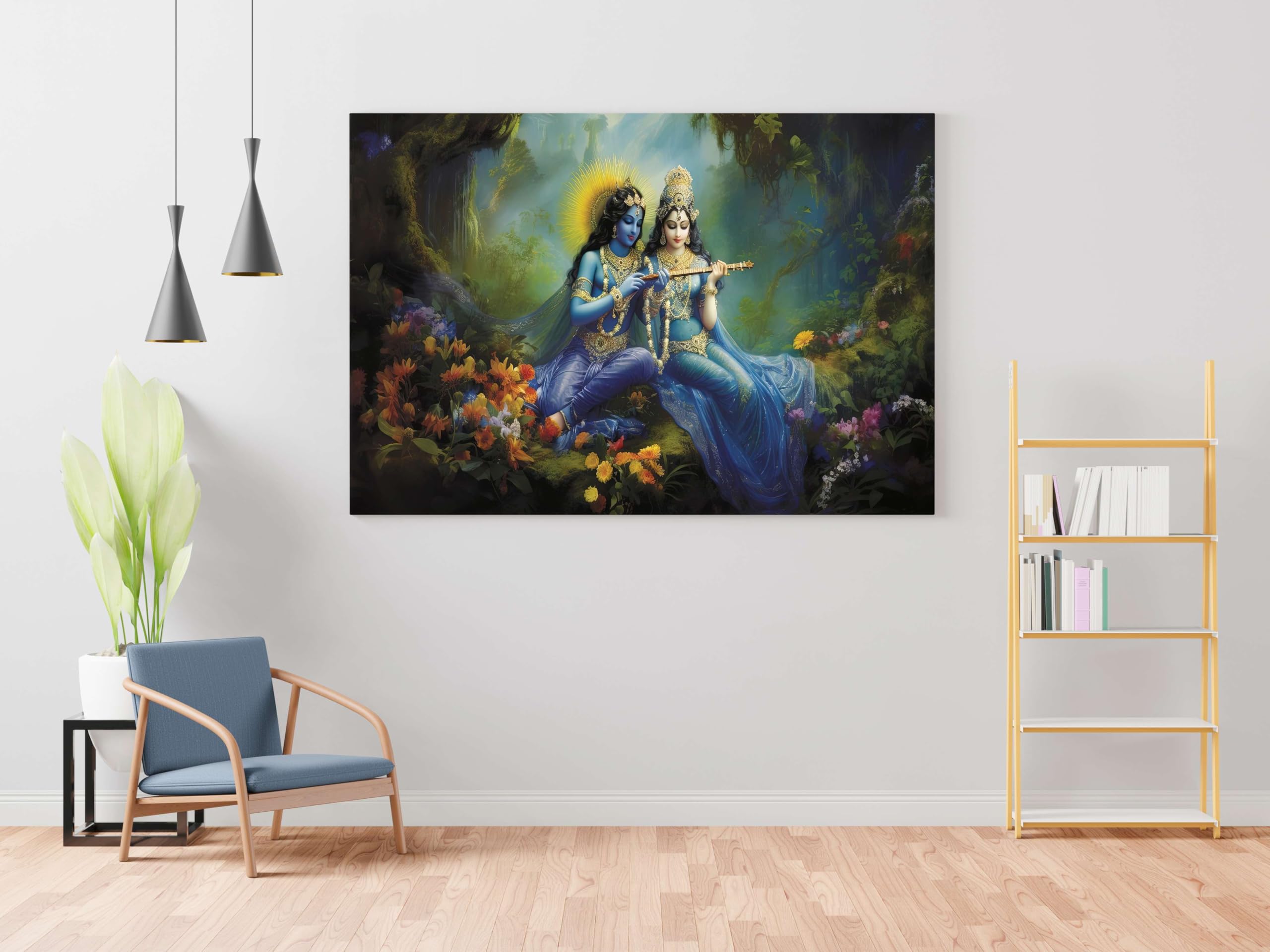 BLACKLUXE LIFESTYLE LTD Radha Krishna Paintings For Wall Decoration With Frame Canvas Painting For Living Room Bedroom Home Office & Hotels - BLACKLUXECRAFTS