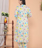 Women's Cotton Floral Printed Mandarin Collar A-Line Kurti with Pant (Cream)(BLACKLUXE CRAFTS) - BLACKLUXECRAFTS