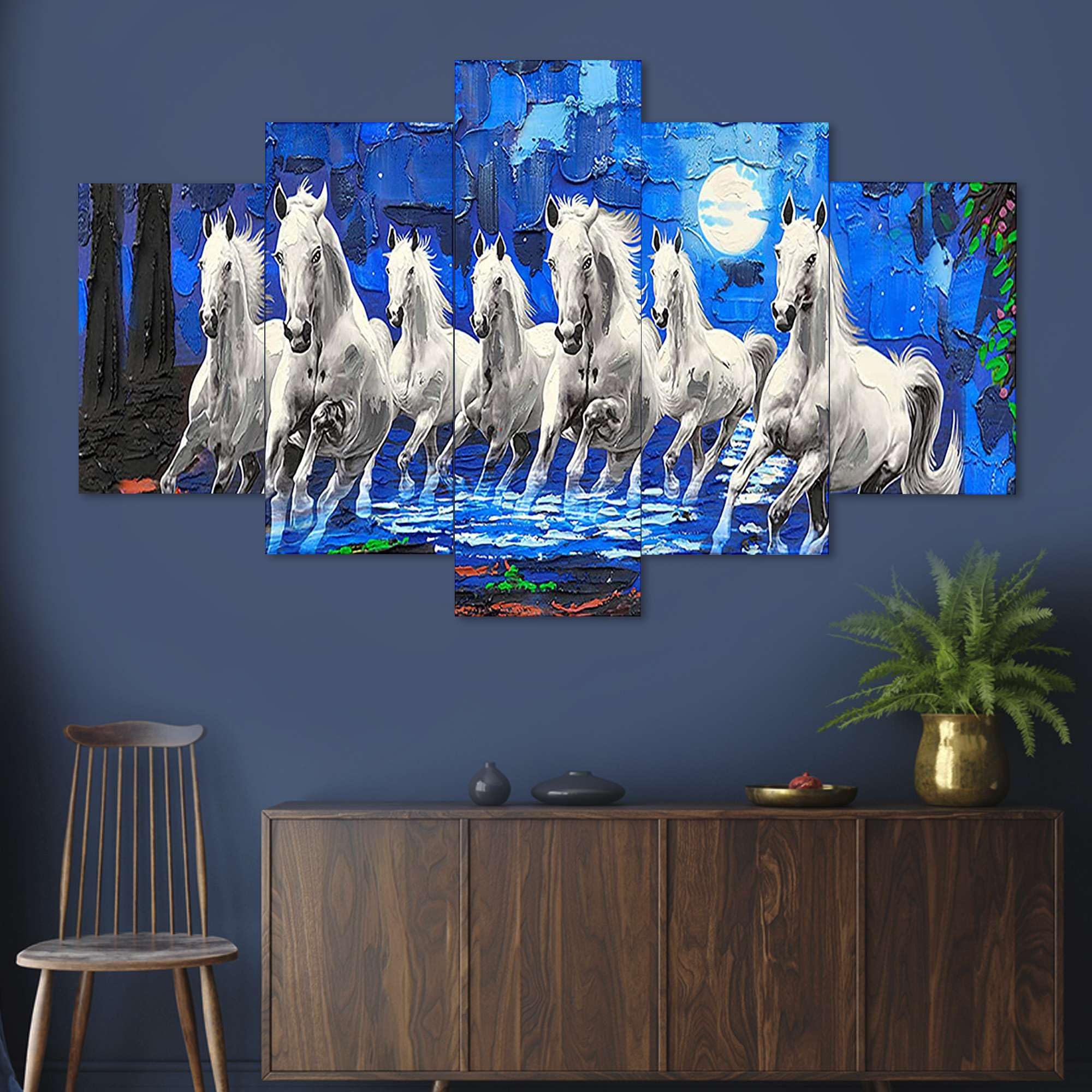 BLACKLUXE LIFESTYLE LTD Set of Five MDF Framed 3D Wall Painting for Home Decoration, Big Size Painting for Living Room, Bedroom (17x30 inches) WE 25 - BLACKLUXECRAFTS
