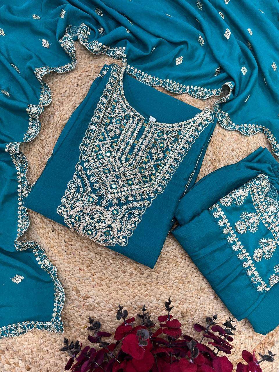 Embroidered Kurta Set with Dupatta – Festive Party Wear Indian Ethnic Outfit for Women (BLACKLUXE CRAFTS) - BLACKLUXECRAFTS