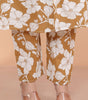 Women's Cotton Floral Printed Mandarin Collar A-Line Kurti with Pant (Brown) (BLACKLUXE CRAFTS) - BLACKLUXECRAFTS