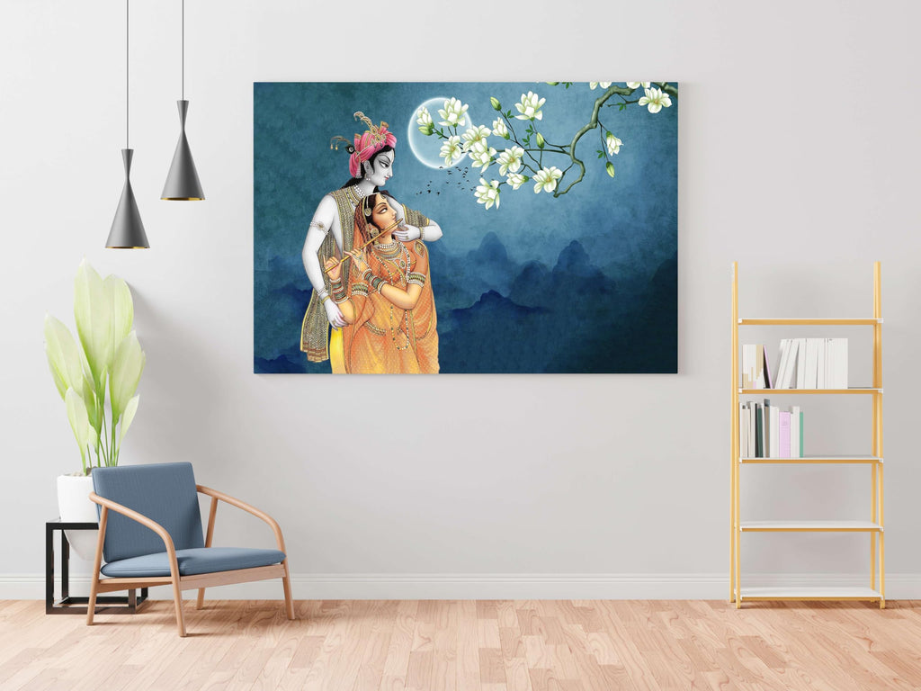 BLACKLUXE LIFESTYLE LTD Radha Krishna Paintings For Wall Decoration With Frame Canvas Painting For Living Room Bedroom Home Office & Hotels - BLACKLUXECRAFTS