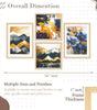 Abstract Blue & Gold Wall Art Prints – Modern Mountain & Floral Canvas Painting Set for Living Room, Bedroom & Office Décor | Handmade Art from India ( 36X24 Inches ) (BLACKLUXE CRAFTS) - BLACKLUXECRAFTS