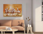 BLACKLUXE LIFESTYLE LTD Seven Horse Painting For Wall Decoration With Frame Canvas Painting For Living Room Bedroom Home Office & Hotels - BLACKLUXECRAFTS