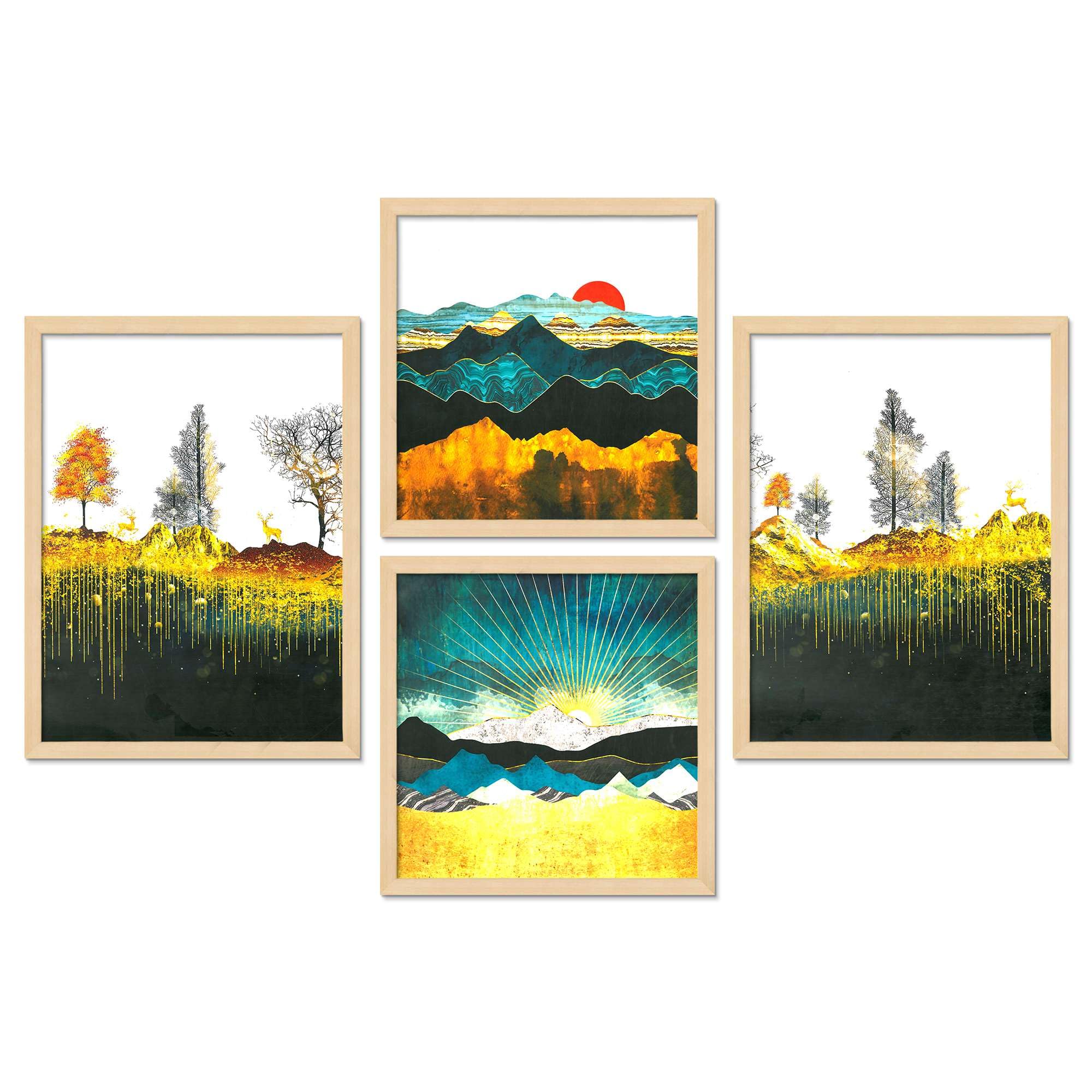 Mountain Landscape Wall Art Set of 4 | Golden Sunrise & Nature Prints | Modern Framed Artwork for Living Room, Bedroom & Office Decor
( 36X24 Inches ) (BLACKLUXE CRAFTS) - BLACKLUXECRAFTS