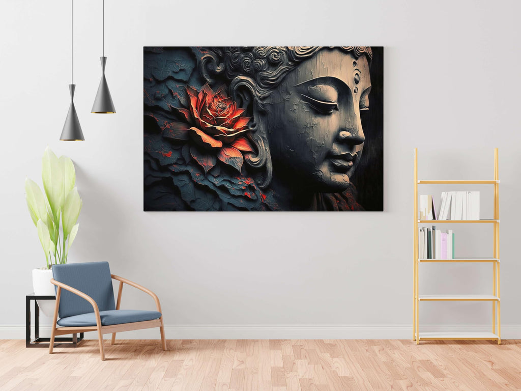 BLACKLUXE LIFESTYLE LTD Buddha Paintings For Wall Decoration With Frame Canvas Painting For Living Room Bedroom Home Office & Hotels - BLACKLUXECRAFTS