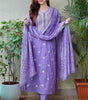 Elegant Lavender Cotton Anarkali Kurta Set with Dupatta – Hand Embroidered Ethnic Wear for Women (BLACKLUXE CRAFTS) - BLACKLUXECRAFTS