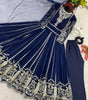 Women's Faux Georgette Embroidered Sequence Work Anarkali Kurti Gown with Net Dupatta (BLACKLUXE CRAFTS) - BLACKLUXECRAFTS