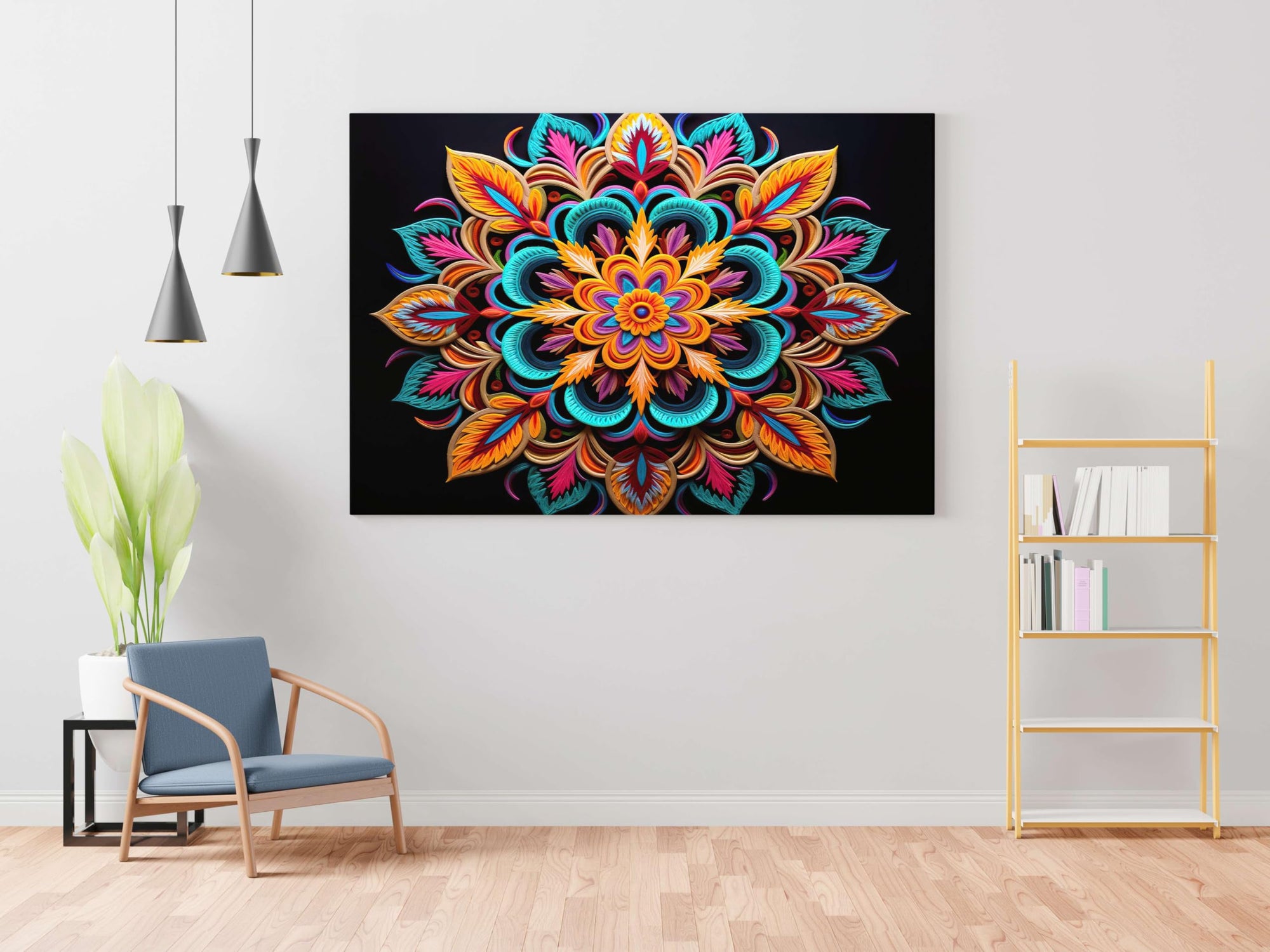 BLACKLUXE LIFESTYLE LTD Mandala Art Painting For Wall Decoration With Frame Canvas Painting For Living Room Bedroom Home Office & Hotels - BLACKLUXECRAFTS