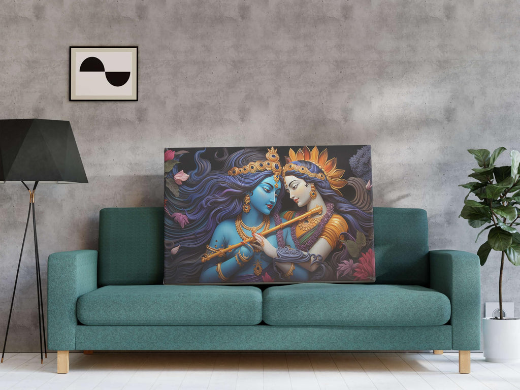BLACKLUXE LIFESTYLE LTD Radha Krishna Paintings For Wall Decoration With Frame Canvas Painting For Living Room Bedroom Home Office & Hotels - BLACKLUXECRAFTS