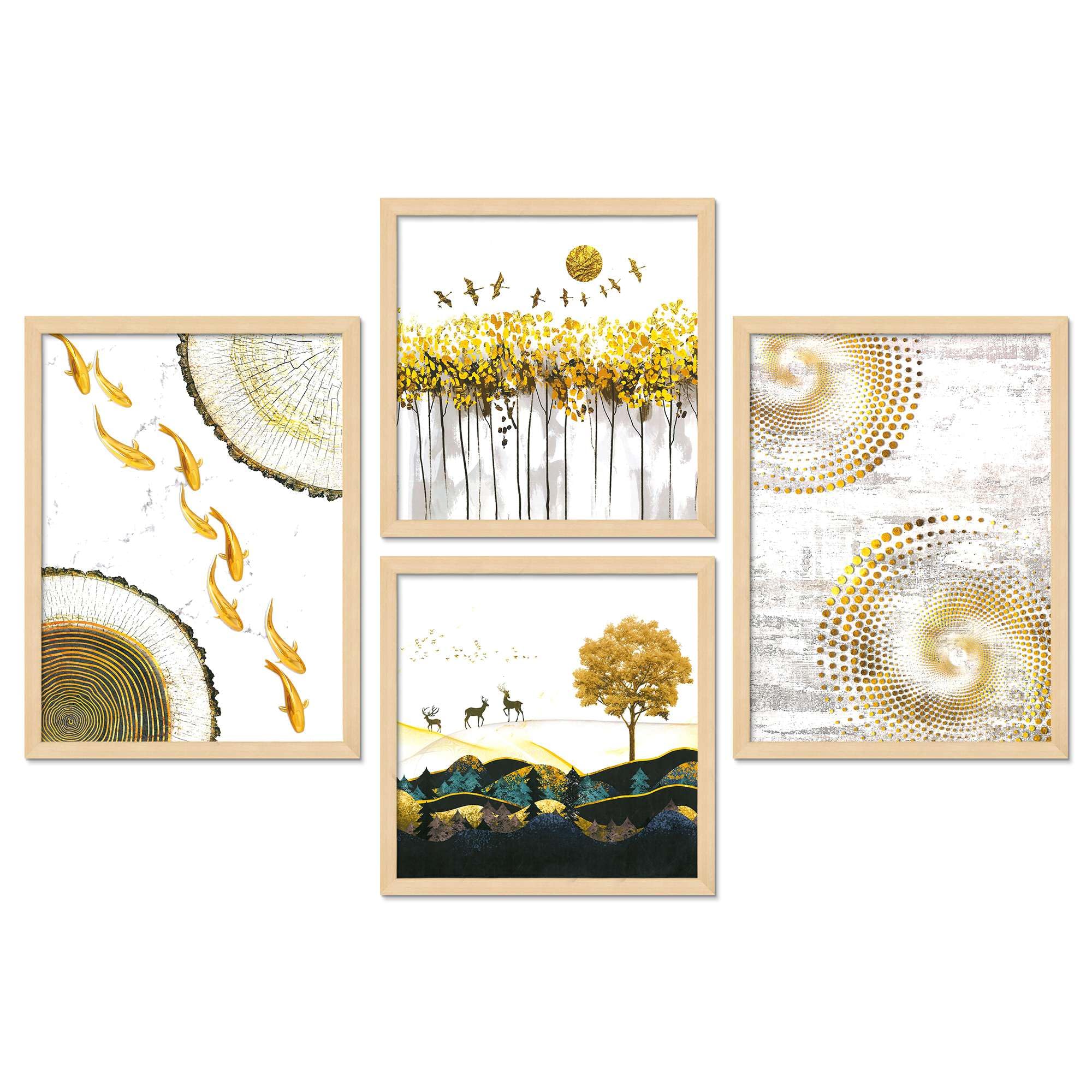 Golden Abstract Wall Art Set of 4 | Modern Luxury Canvas Prints | Framed Decorative Artwork for Living Room, Bedroom & Office Wall Decor
( 36X24 Inches ) (BLACKLUXE CRAFTS) - BLACKLUXECRAFTS