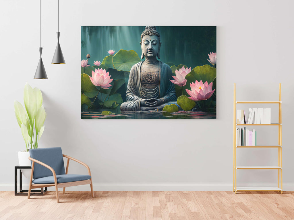 BLACKLUXE LIFESTYLE LTD Buddha Paintings For Wall Decoration With Frame Canvas Painting For Living Room Bedroom Home Office & Hotels - BLACKLUXECRAFTS