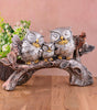 Silver Owl Family Figurine on Tree Branch – Handcrafted Resin Owl Sculpture for Home Décor & Gift (BLACKLUXE CRAFTS) - BLACKLUXECRAFTS