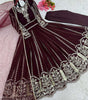 Women's Faux Georgette Embroidered Sequence Work Anarkali Kurti Gown with Net Dupatta (BLACKLUXE CRAFTS) - BLACKLUXECRAFTS
