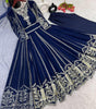 Women's Faux Georgette Embroidered Sequence Work Anarkali Kurti Gown with Net Dupatta (BLACKLUXE CRAFTS) - BLACKLUXECRAFTS