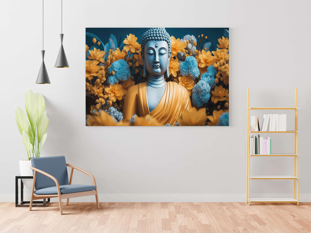 BLACKLUXE LIFESTYLE LTD Buddha Paintings For Wall Decoration With Frame Canvas Painting For Living Room Bedroom Home Office & Hotels - BLACKLUXECRAFTS