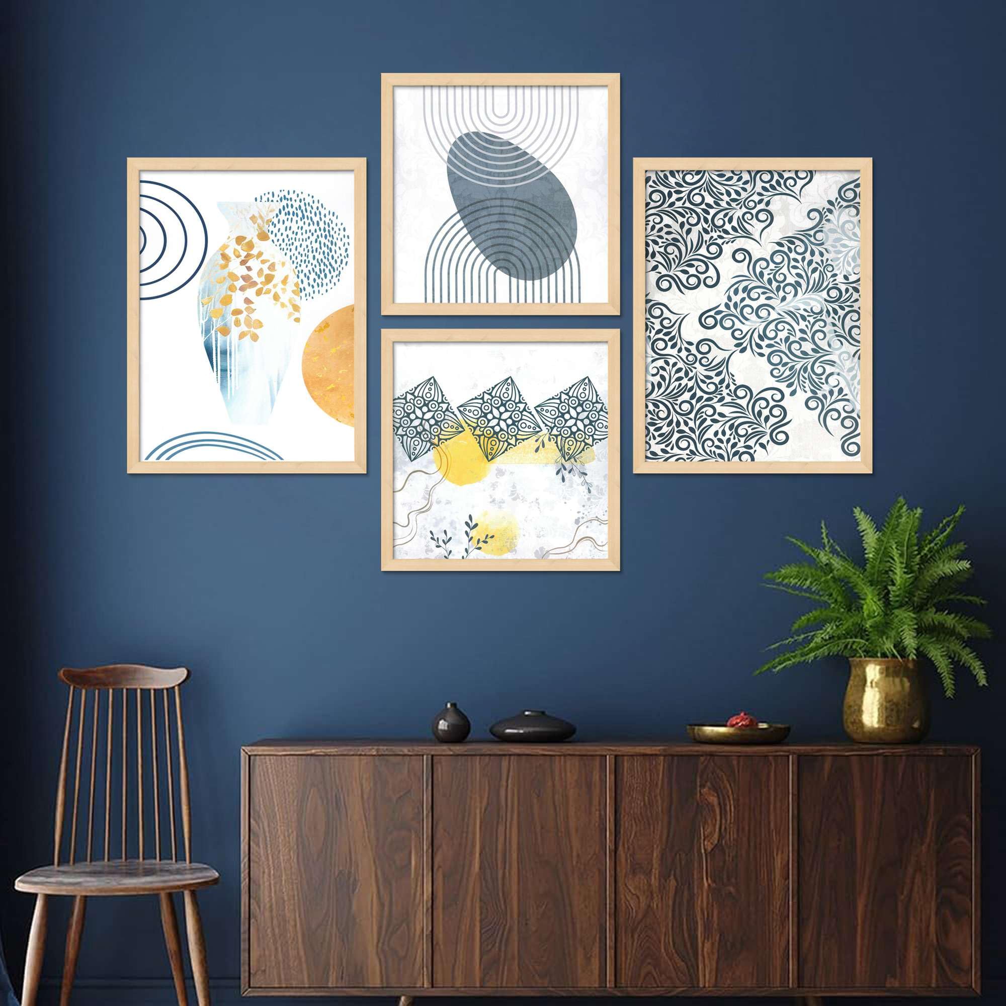 Geometric Abstract Wall Art Set of 4 | Framed Canvas Prints for Living Room, Bedroom & Office | Minimalist Modern Home Decor
( 36X24 Inches ) (BLACKLUXE CRAFTS) - BLACKLUXECRAFTS
