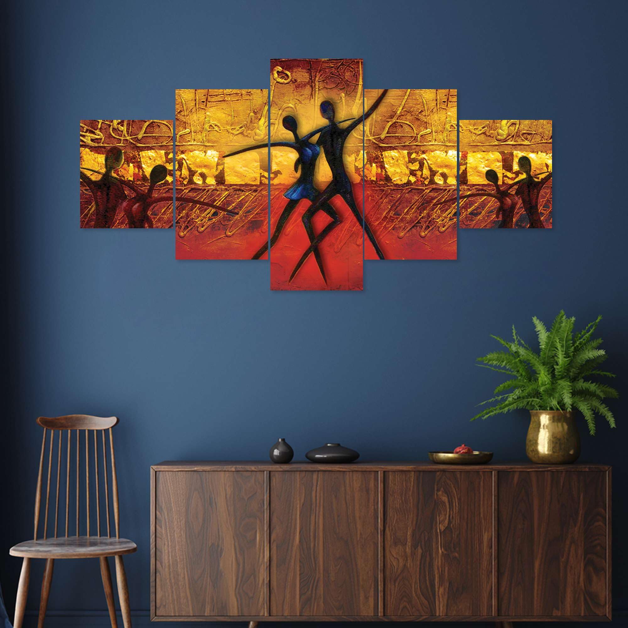 BLACKLUXE LIFESTYLE LTD Set of Five MDF Framed 3D Wall Painting for Home Decoration, Big Size Painting for Living Room, Bedroom (17x30 inches) WE 44 - BLACKLUXECRAFTS