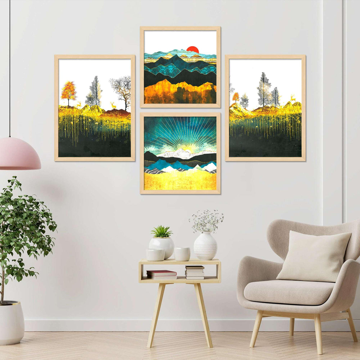 Mountain Landscape Wall Art Set of 4 | Golden Sunrise & Nature Prints | Modern Framed Artwork for Living Room, Bedroom & Office Decor
( 36X24 Inches ) (BLACKLUXE CRAFTS) - BLACKLUXECRAFTS