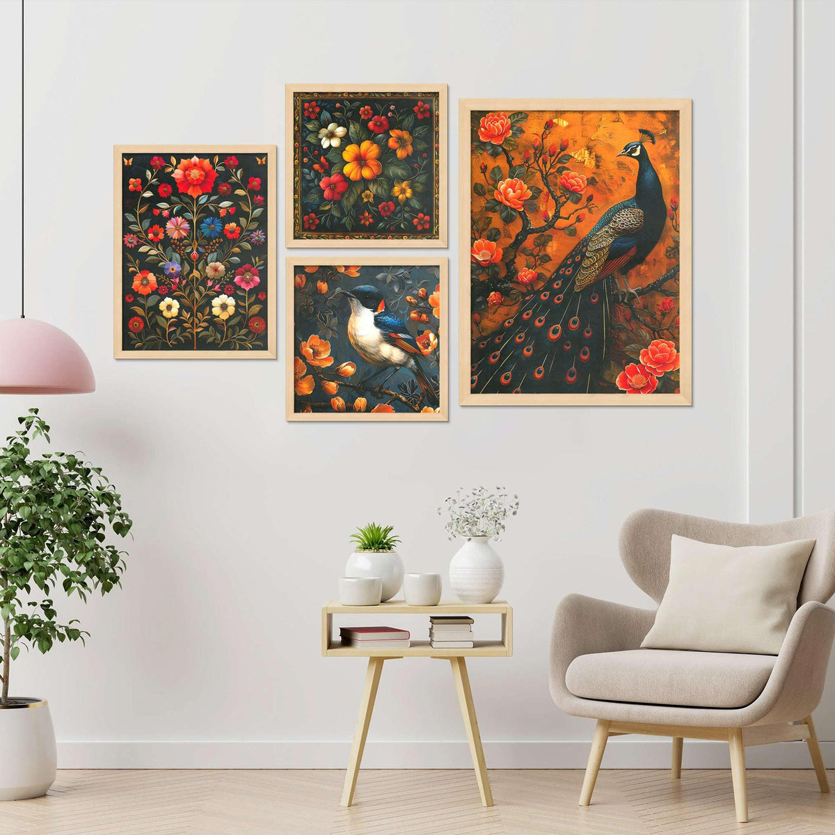 Peacock & Floral Wall Art Set of 4 | Elegant Bird and Flower Canvas Prints | Luxury Nature Wall Decor for Living Room, Bedroom & Office
( 36X24 Inches ) (BLACKLUXE CRAFTS) - BLACKLUXECRAFTS