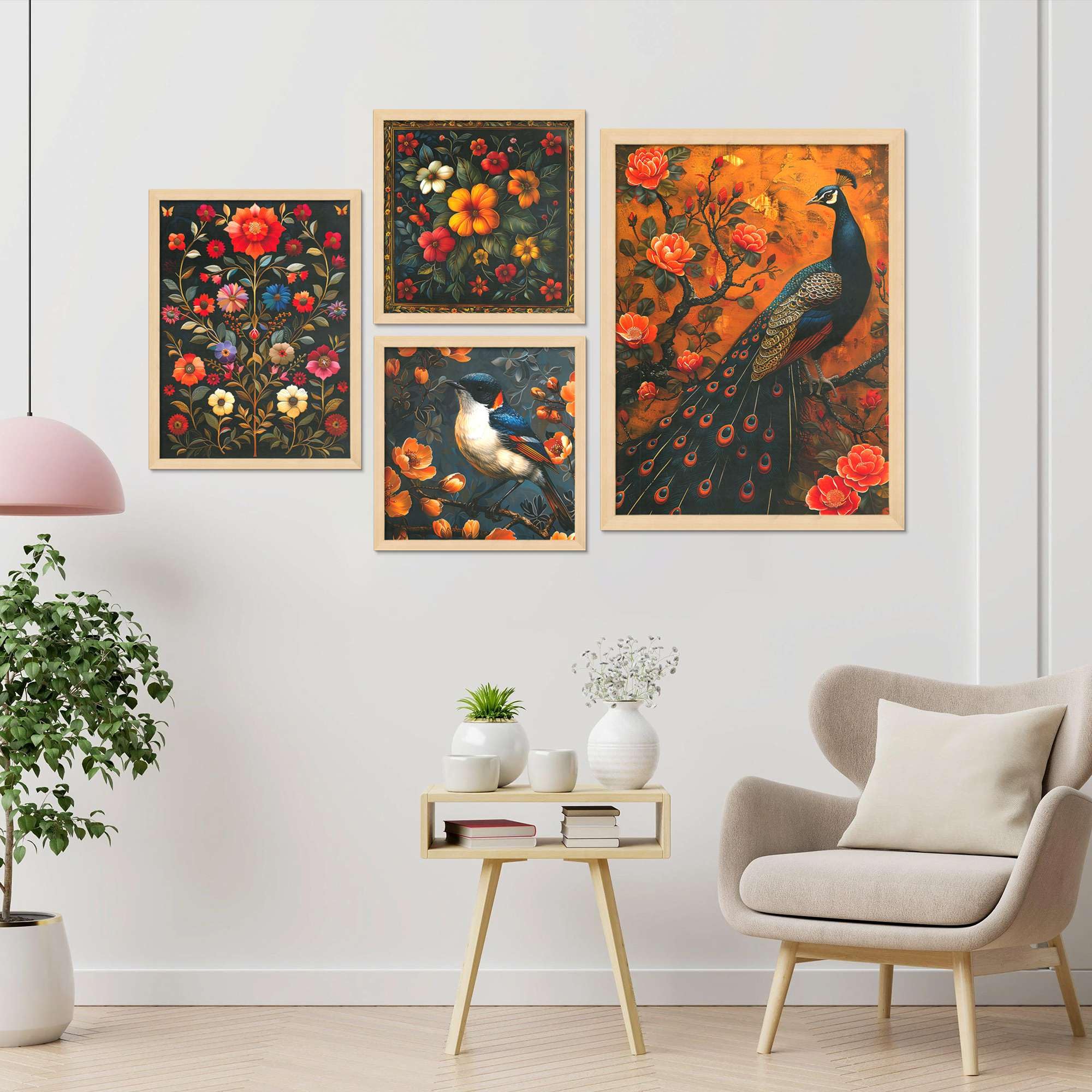 Peacock & Floral Wall Art Set of 4 | Elegant Bird and Flower Canvas Prints | Luxury Nature Wall Decor for Living Room, Bedroom & Office
( 36X24 Inches ) (BLACKLUXE CRAFTS) - BLACKLUXECRAFTS