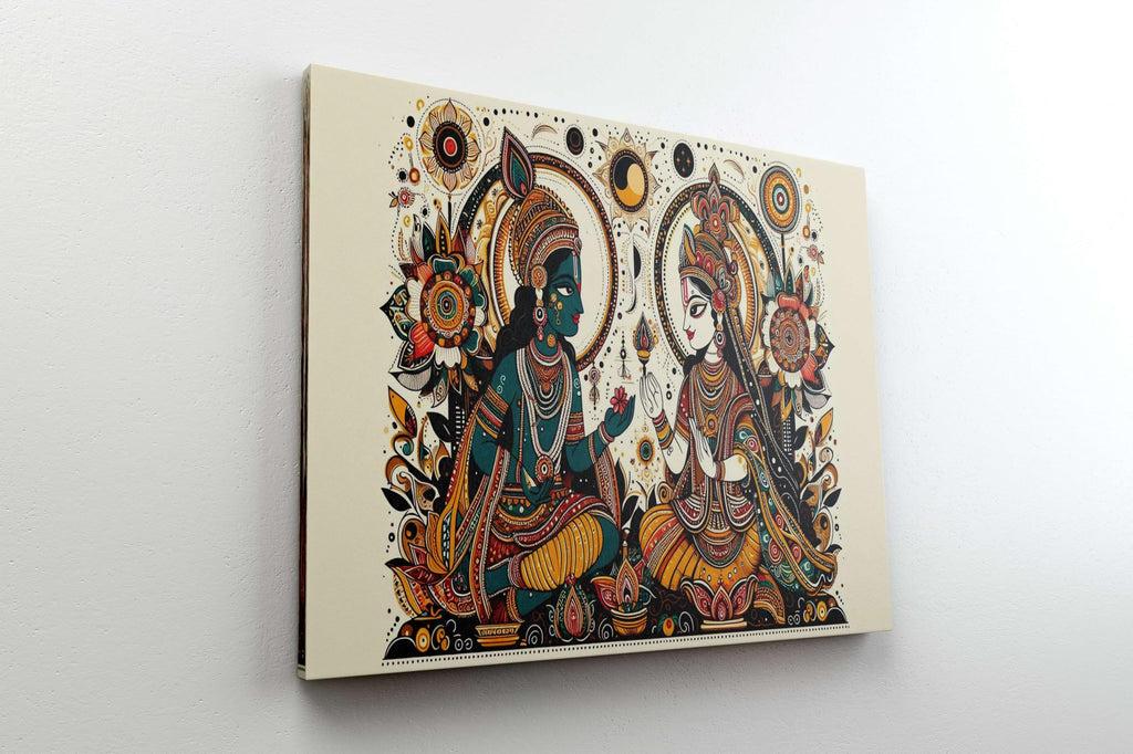 BLACKLUXE LIFESTYLE LTD Radha Krishna Paintings For Wall Decoration With Frame Canvas Painting For Living Room Bedroom Home Office & Hotels - BLACKLUXECRAFTS