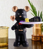 Luxury Handmade Resin Bear Tray with Heart Balloon – Black Modern Organizer for Keys, Watch, Jewelry & Snacks | Unique Home Decor Gift (BLACKLUXE CRAFTS) - BLACKLUXECRAFTS