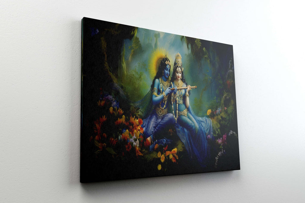 BLACKLUXE LIFESTYLE LTD Radha Krishna Paintings For Wall Decoration With Frame Canvas Painting For Living Room Bedroom Home Office & Hotels - BLACKLUXECRAFTS