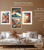 Butterfly & Abstract Wall Art Set – Colorful Butterfly Canvas Prints with Modern Abstract Mountain Painting | Vibrant Living Room & Bedroom Wall Decor 
( 36X24 Inches ) (BLACKLUXE CRAFTS) - BLACKLUXECRAFTS
