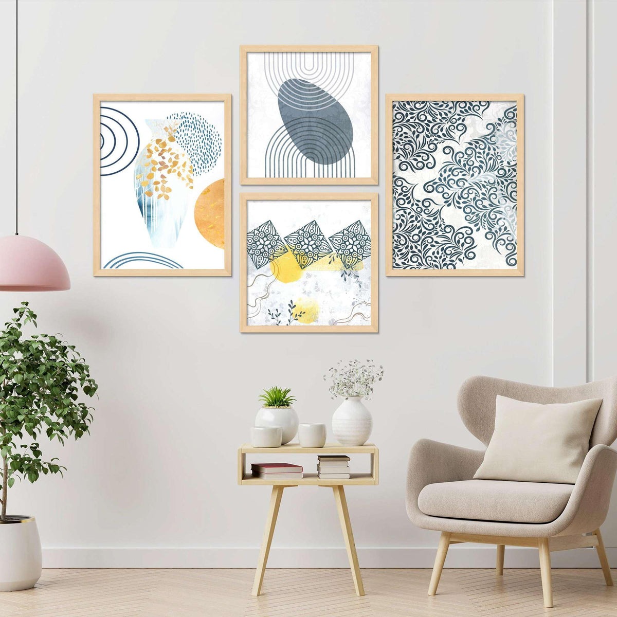 Geometric Abstract Wall Art Set of 4 | Framed Canvas Prints for Living Room, Bedroom & Office | Minimalist Modern Home Decor
( 36X24 Inches ) (BLACKLUXE CRAFTS) - BLACKLUXECRAFTS