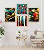 Abstract Wall Art Set of 4 | Modern Geometric, Floral & Face Art Framed Prints | Colorful Contemporary Artwork for Living Room, Bedroom & Office Decor
 ( 36X24 Inches ) (BLACKLUXE CRAFTS) - BLACKLUXECRAFTS
