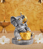 Silver Elephant Drummer Figurine – Handcrafted Resin Elephant Playing Drum Statue for Home Décor & Spiritual Gift (BLACKLUXE CRAFTS) - BLACKLUXECRAFTS